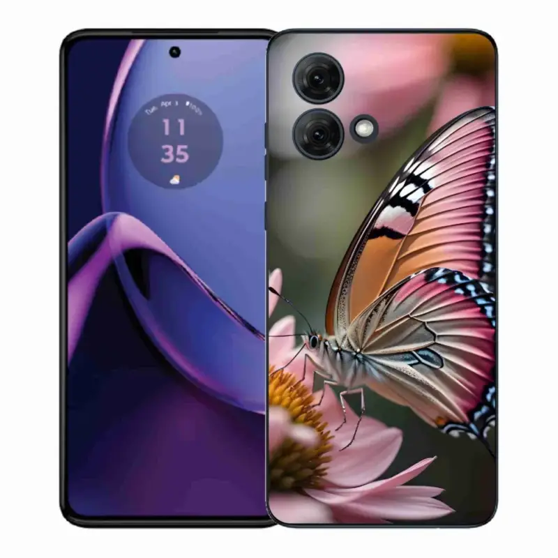 Gelový kryt mmCase na Motorola Moto G84 5G - barevný motýl Nejprodávanější