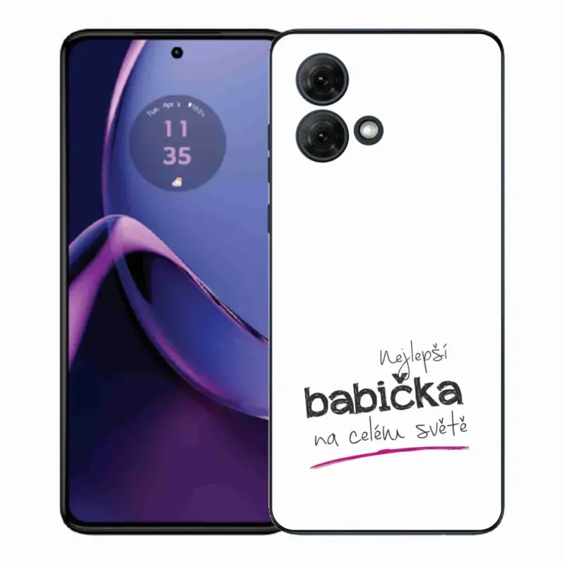 Gelový kryt mmCase na Motorola Moto G84 5G - nejlepší babička 4 bílé pozadí Odeslání Ihned