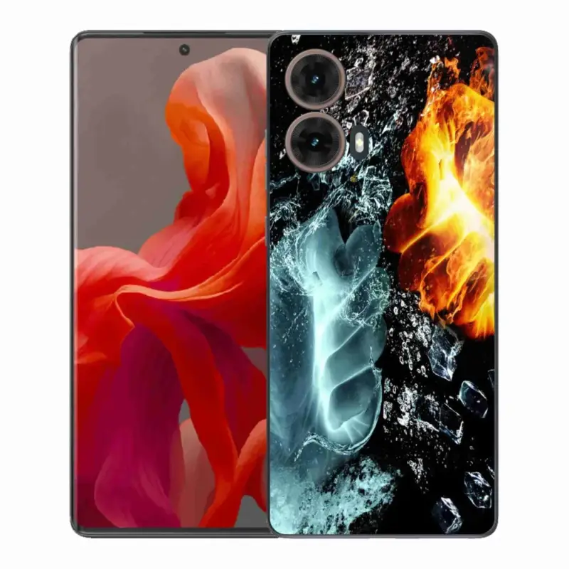Gelový kryt mmCase na Motorola Moto G85 5G - voda a oheň Nejlepší Volba