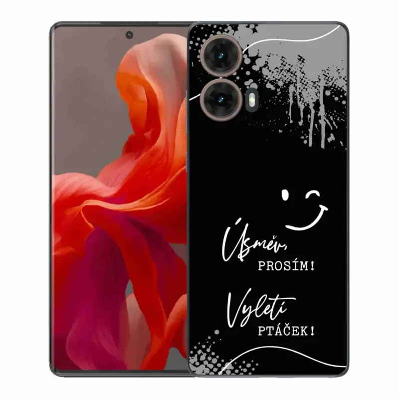 Gelový kryt mmCase na Motorola Moto G85 5G - vtipný text 4 černé pozadí Značkový