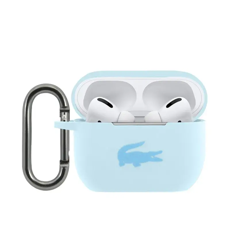 Aktuální Lacoste Liquid Silicone Glossy Printing Logo Pouzdro pro AirPods Pro Blue