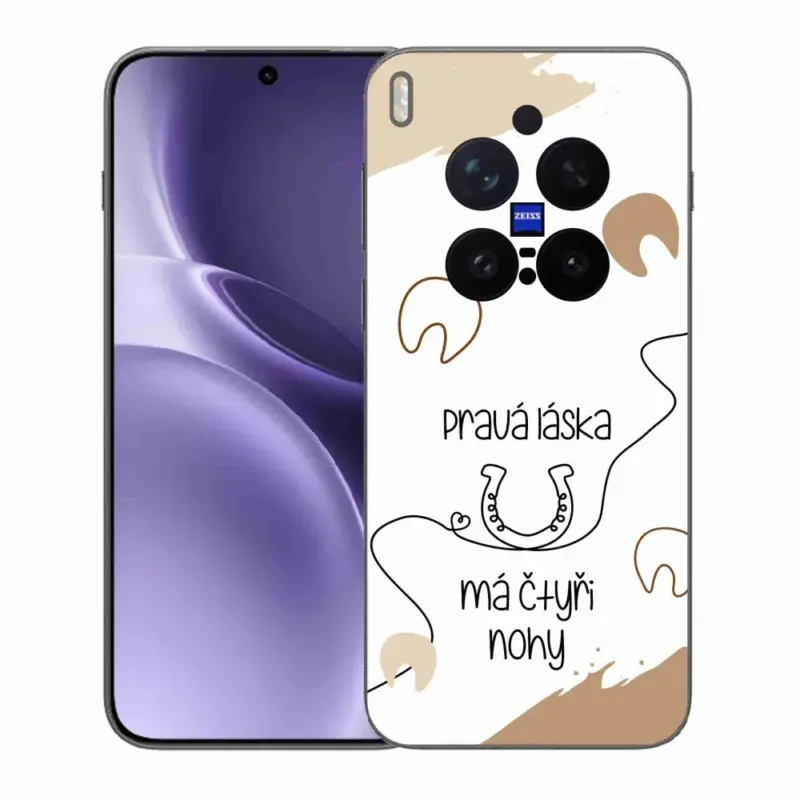 Gelový kryt mmCase na Vivo X300 Pro - koňský motiv bílé pozadí Vysoce Kvalitní