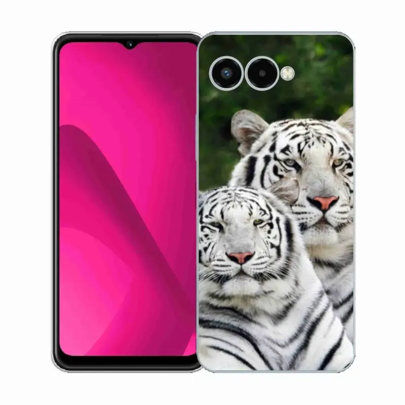 Gelový kryt mmCase na T-Mobile T Phone 3 - bílí tygři Akce