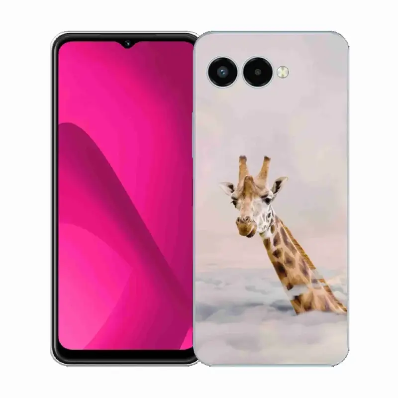 Gelový kryt mmCase na T-Mobile T Phone 3 - žirafa v oblacích Vysoce Kvalitní