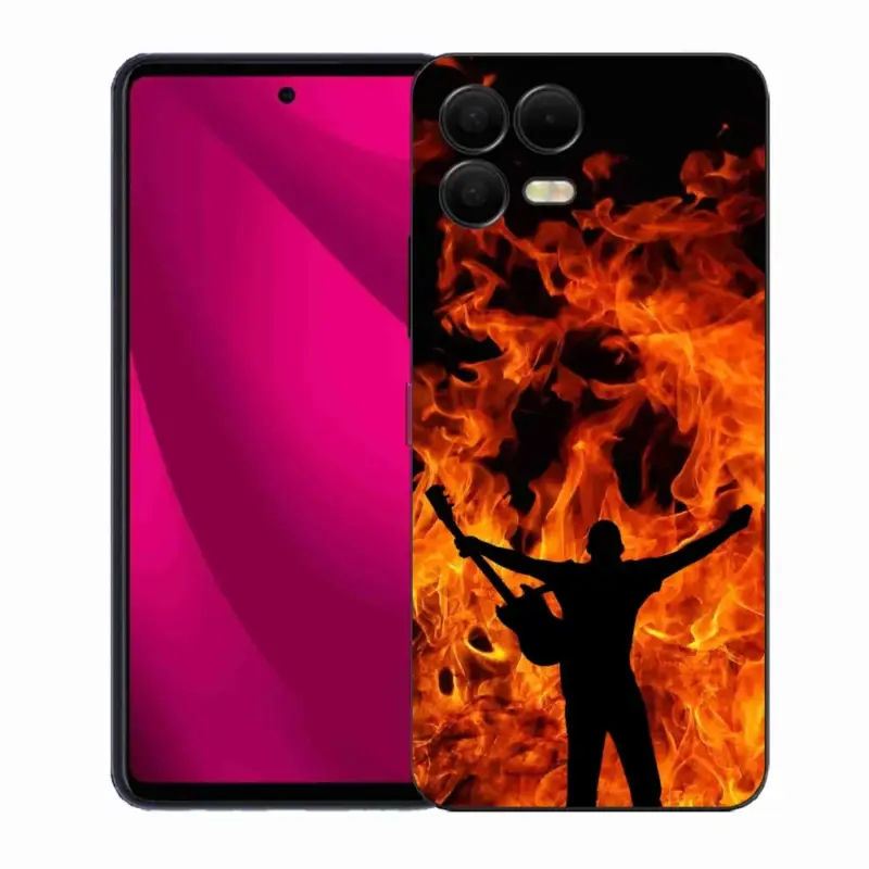 Gelový kryt mmCase na T-Mobile T Phone 3 Pro - muzikant a oheň Výhodná Nabídka