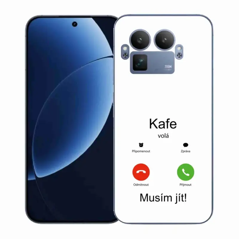 Gelový kryt mmCase na Realme GT 8 Pro - kafe volá bílé pozadí Must-Have