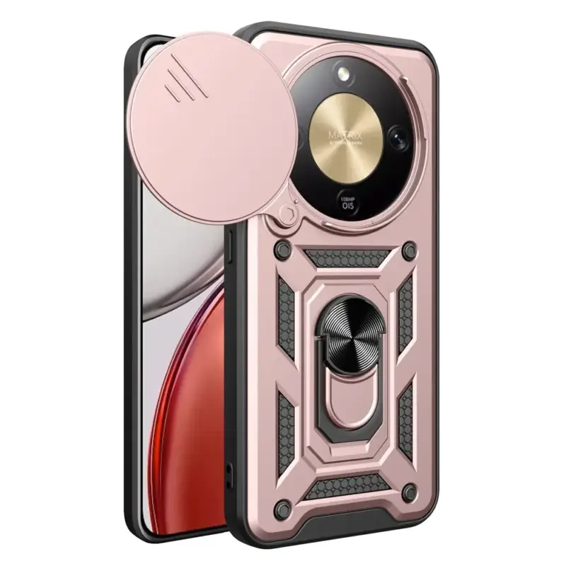 Přímo Od Výrobce Slide odolný kryt na Honor Magic 8 Lite 5G - růžovozlatý