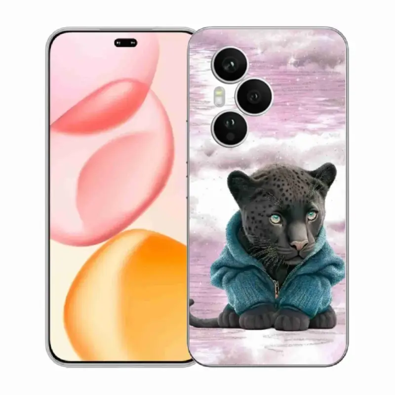Sezónní Sleva Gelový kryt mmCase na Honor 400 Pro - černý panter ve svetru