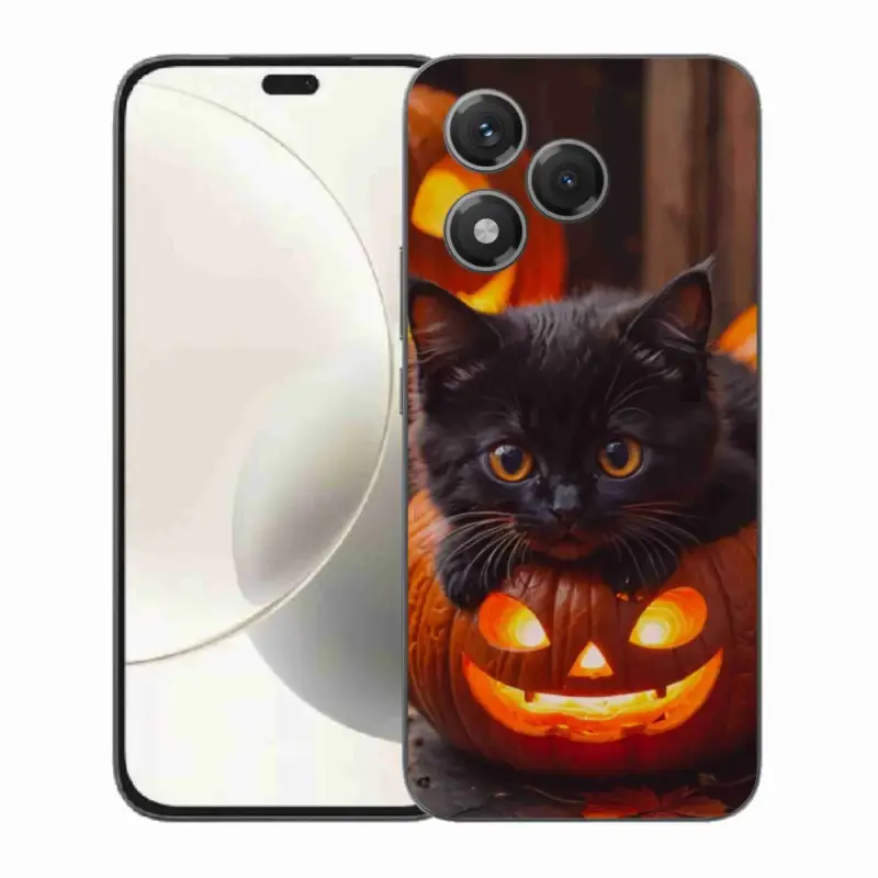 Gelový kryt mmCase na Honor 400 Lite - kotě a dýně Bezpečná Platba