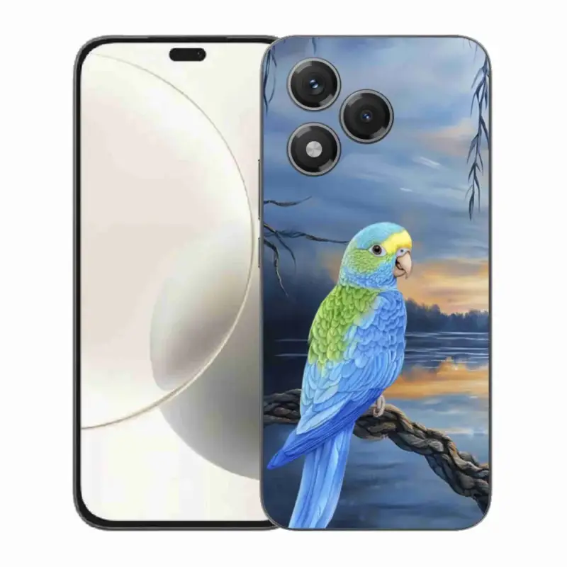 Gelový kryt mmCase na Honor 400 Lite - modrý papoušek Originální