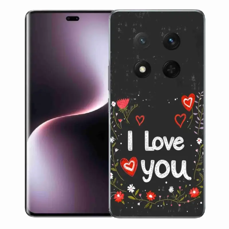 Sezónní Sleva Gelový kryt mmCase na Honor Magic 7 Lite 5G - I love you černé pozadí