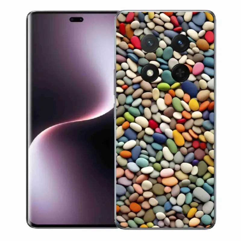 Gelový kryt mmCase na Honor Magic 7 Lite 5G - barevné kamínky 2 Víkendová Akce