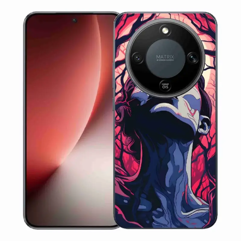 Gelový kryt mmCase na Honor Magic 8 Lite 5G - abstraktní obličej Sezónní Sleva
