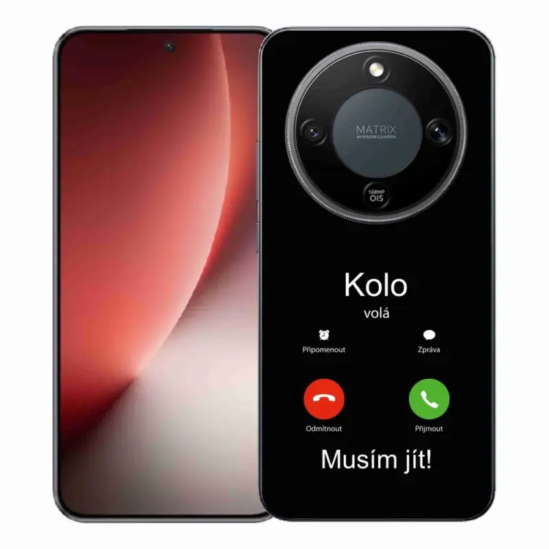Levný Gelový kryt mmCase na Honor Magic 8 Lite 5G - kolo volá černé pozadí