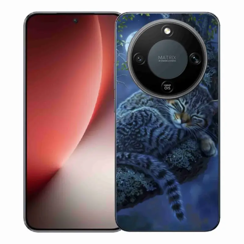Gelový kryt mmCase na Honor Magic 8 Lite 5G - spící kočka Autentický