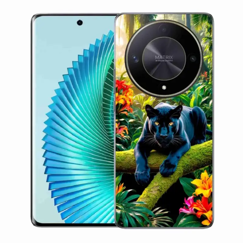 Gelový kryt mmCase na Honor Magic 6 Lite 5G - černý panter v džungli Sleva