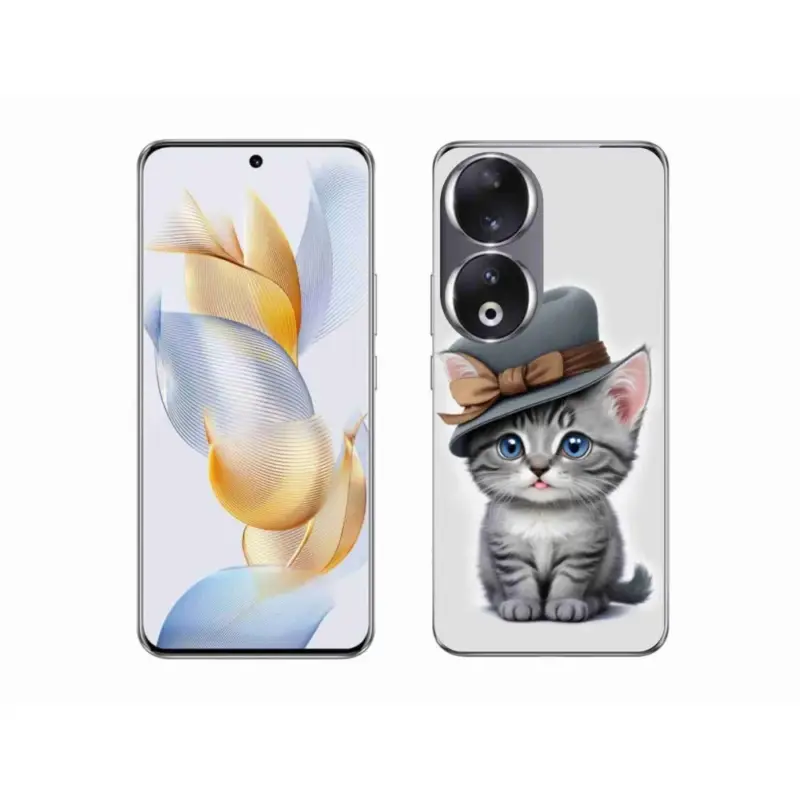Sleva Gelový kryt mmCase na Honor 90 - kotě s kloboukem