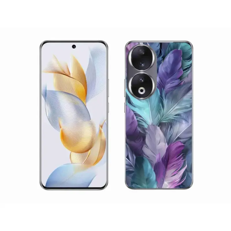 Gelový kryt mmCase na Honor 90 - barevné peří 2 Super Cena