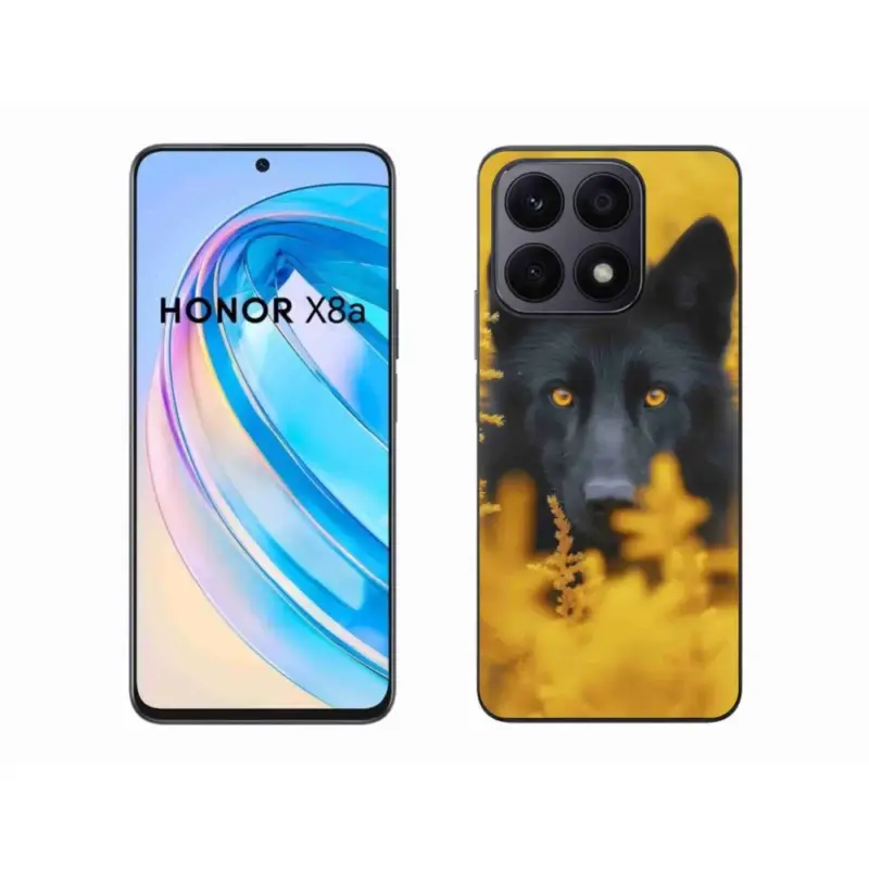 Gelový kryt mmCase na Honor X8a - černý vlk 2 Omezená Nabídka