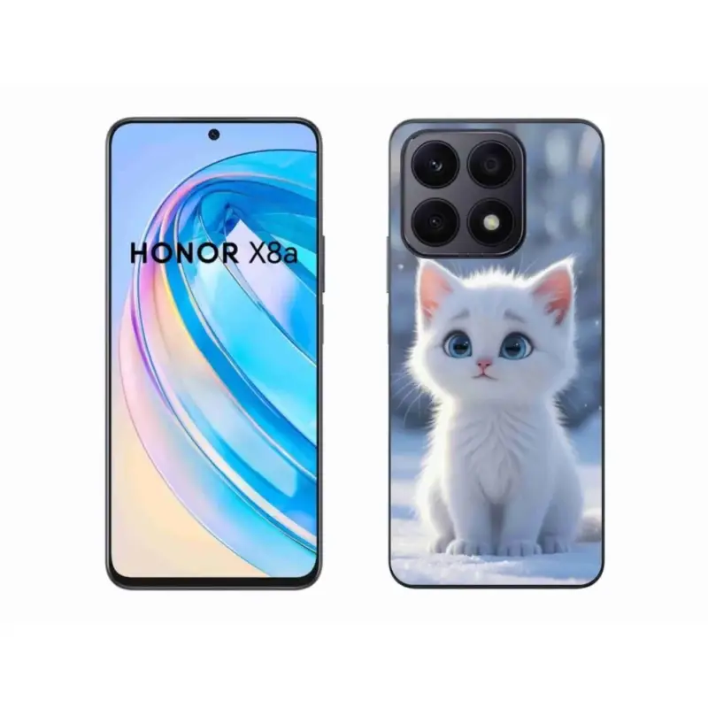 Vrácení Zdarma Gelový kryt mmCase na Honor X8a - bílé kotě 3