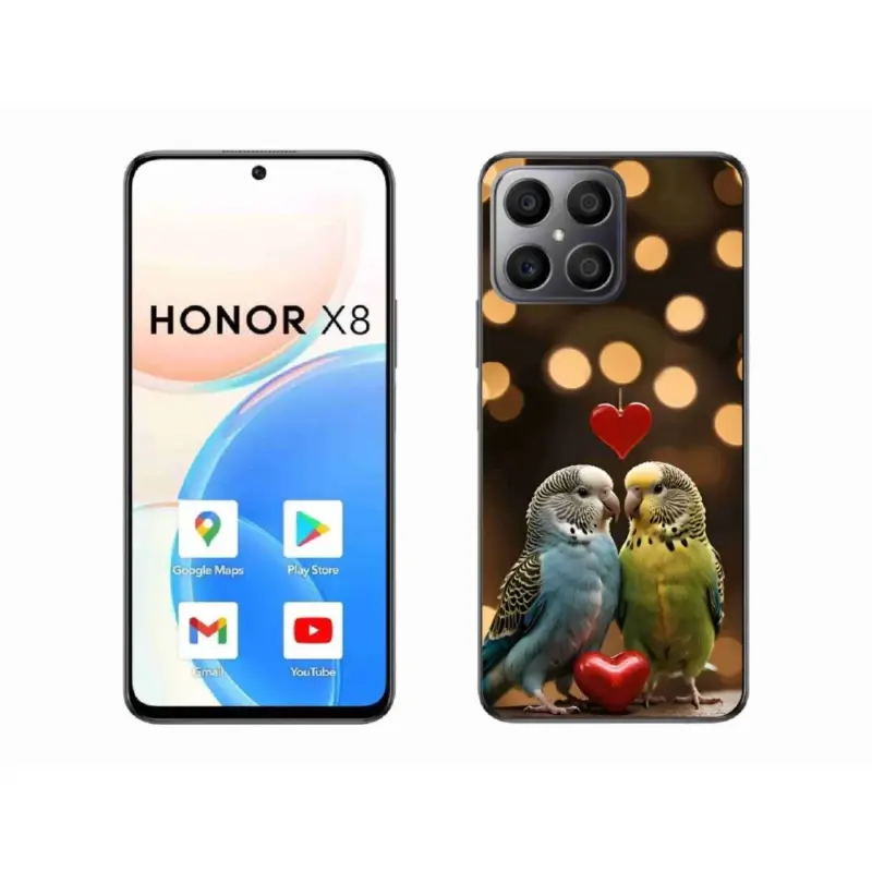 Gelový kryt mmCase na Honor X8 - zamilovaní papoušci Akční Cena