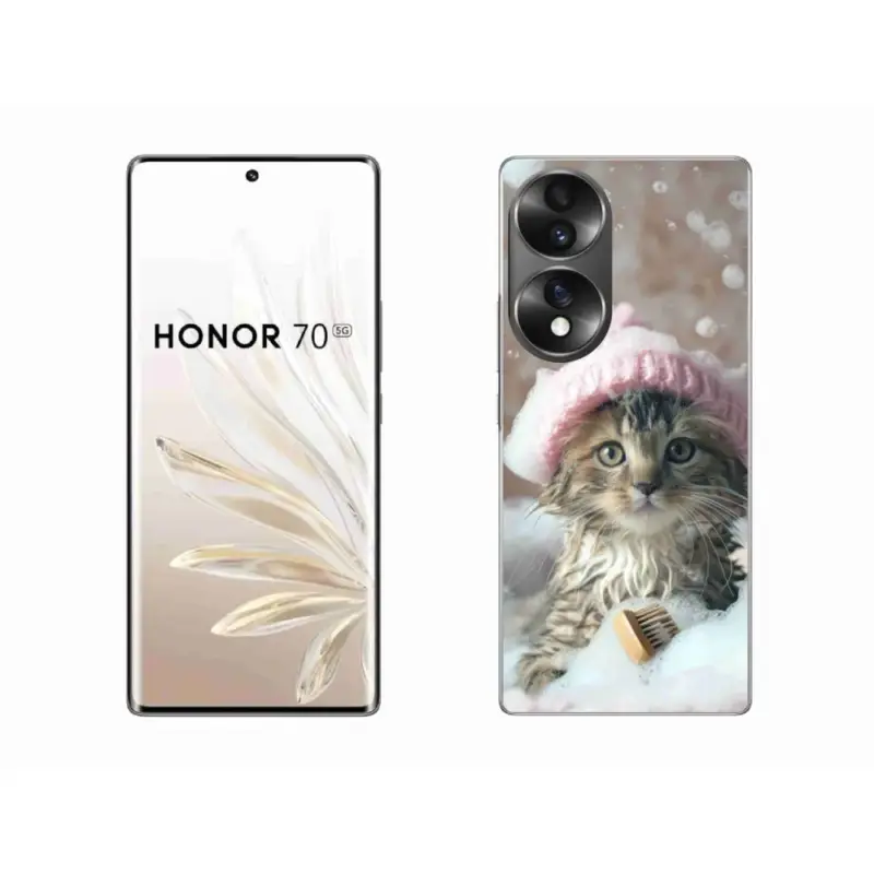Jen Po Omezenou Doba Gelový kryt mmCase na Honor 70 - kotě a koupel