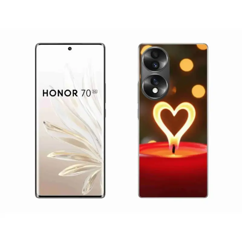 Gelový kryt mmCase na Honor 70 - srdce z plamene Značkový