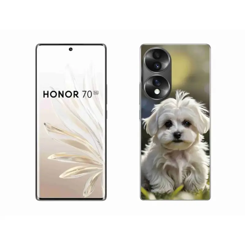 Gelový kryt mmCase na Honor 70 - roztomilý maltézský psík Hit Sezóny