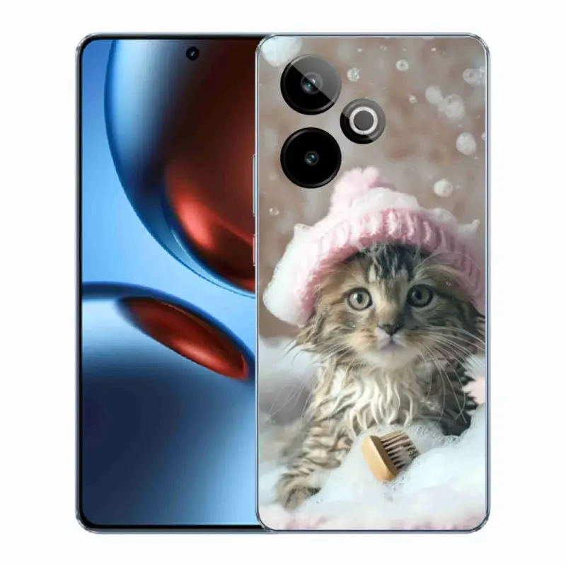 Gelový kryt mmCase na Realme GT7 5G/GT 7T 5G - kotě a koupel Must-Have