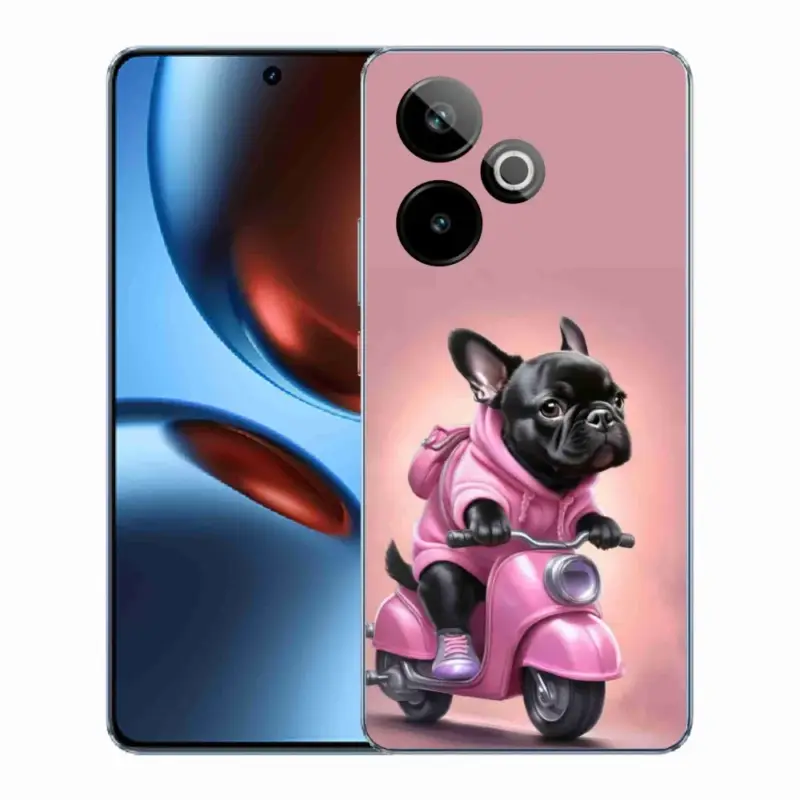 Levný Gelový kryt mmCase na Realme GT7 5G/GT 7T 5G - francouzský buldoček na skútru