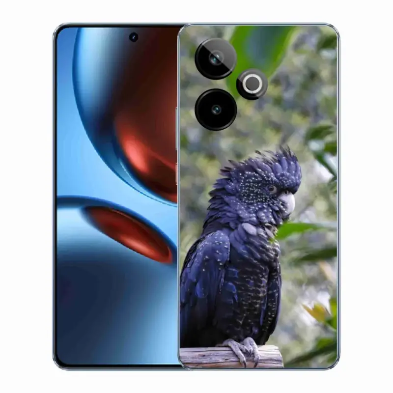 Gelový kryt mmCase na Realme GT7 5G/GT 7T 5G - papoušek kakadu černý Akční Cena