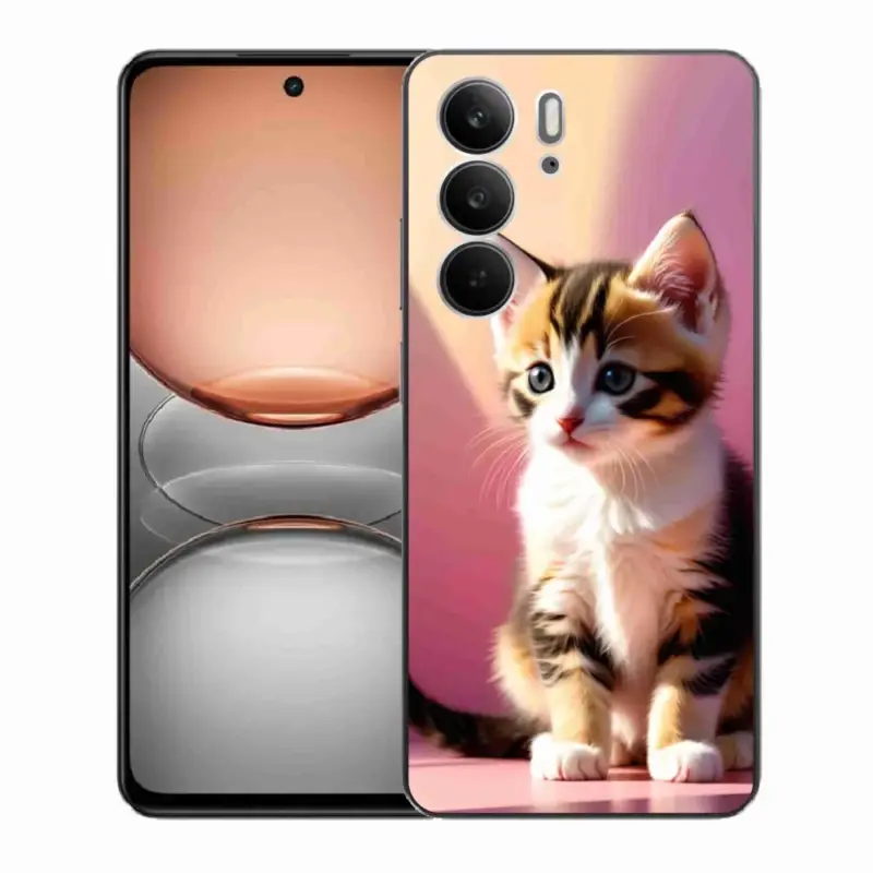 Gelový kryt mmCase na Realme C75 - zvědavé kotě 2 Cenová Bomba