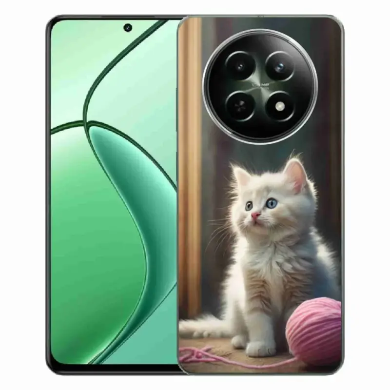Gelový kryt mmCase na Realme 12 5G/12x 5G - bílé kotě 2 Autentický