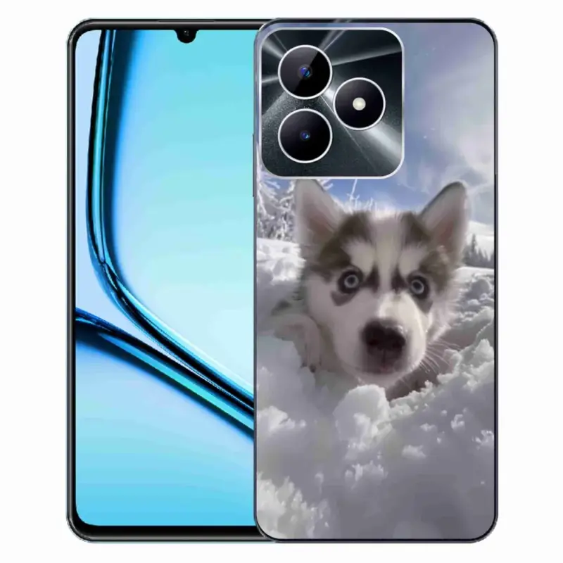 Gelový kryt mmCase na Realme Note 50 - husky ve sněhu Horká Nabídka