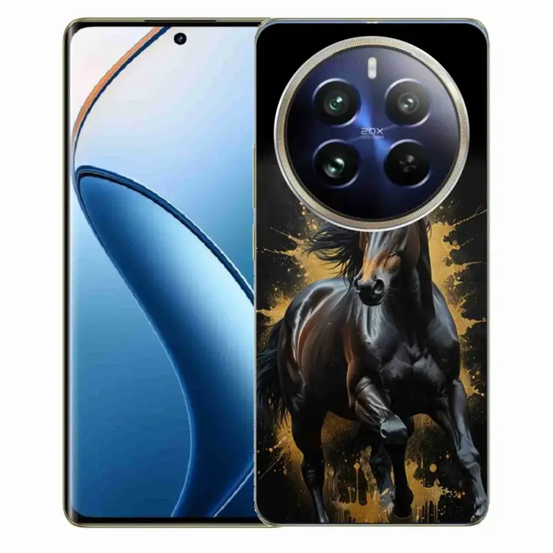 Nízká Cena Gelový kryt mmCase na Realme 12 Pro 5G/12 Pro+ 5G - elegantní černý hřebec