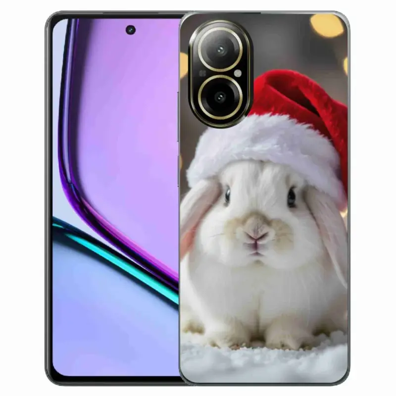Sezónní Sleva Gelový kryt mmCase na Realme C67 - vánoční králík
