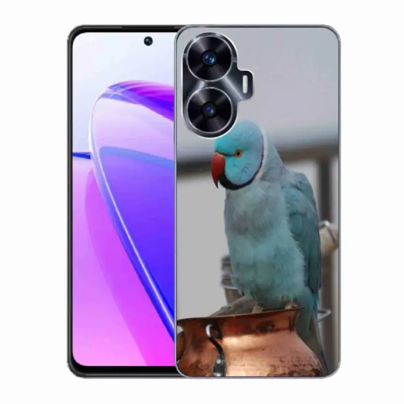 Gelový kryt mmCase na Realme C55 - papoušek alexandr modrý Nová Kolekce
