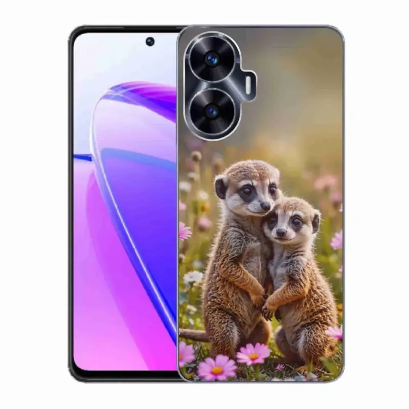 Ihned K Objednání Gelový kryt mmCase na Realme C55 - surikatí duo