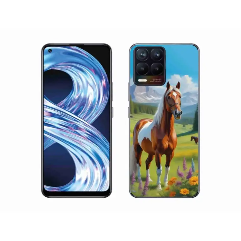 Časově Omezené Gelový kryt mmCase na Realme 8 Pro - kůň na louce