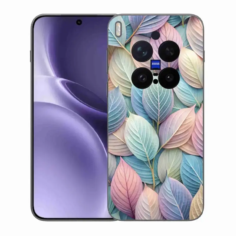 Gelový kryt mmCase na Vivo X300 Pro 5G - pastelové listy Nová Kolekce