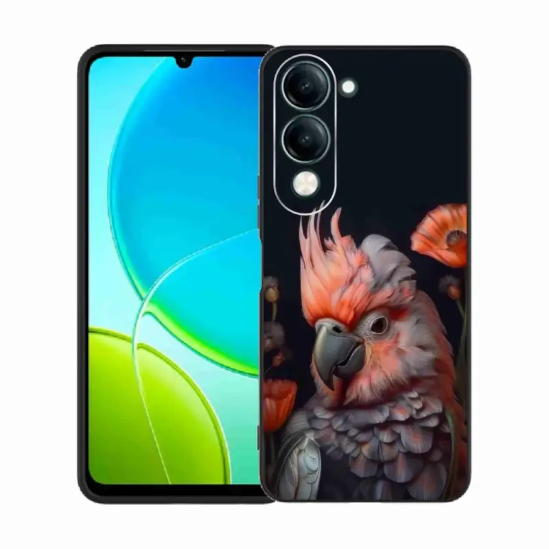 Autentický Gelový kryt mmCase na Vivo Y29S 5G - papoušek kakadu v barvách