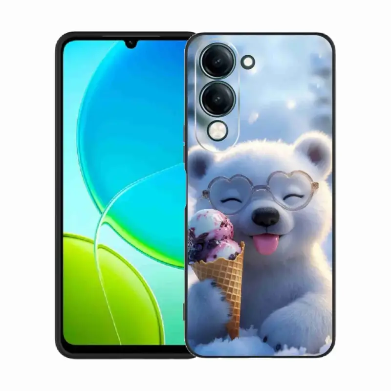 Gelový kryt mmCase na Vivo Y29S 5G - medvídek se zmrzlinou Nejlepší Volba