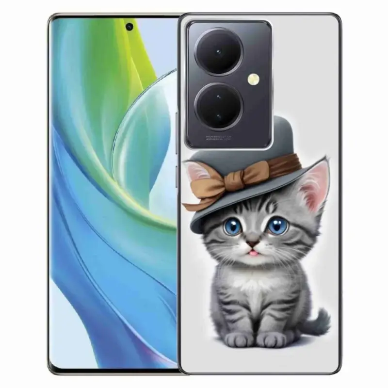 Poslední Šance Gelový kryt mmCase na Vivo V29 Lite 5G - kotě s kloboukem