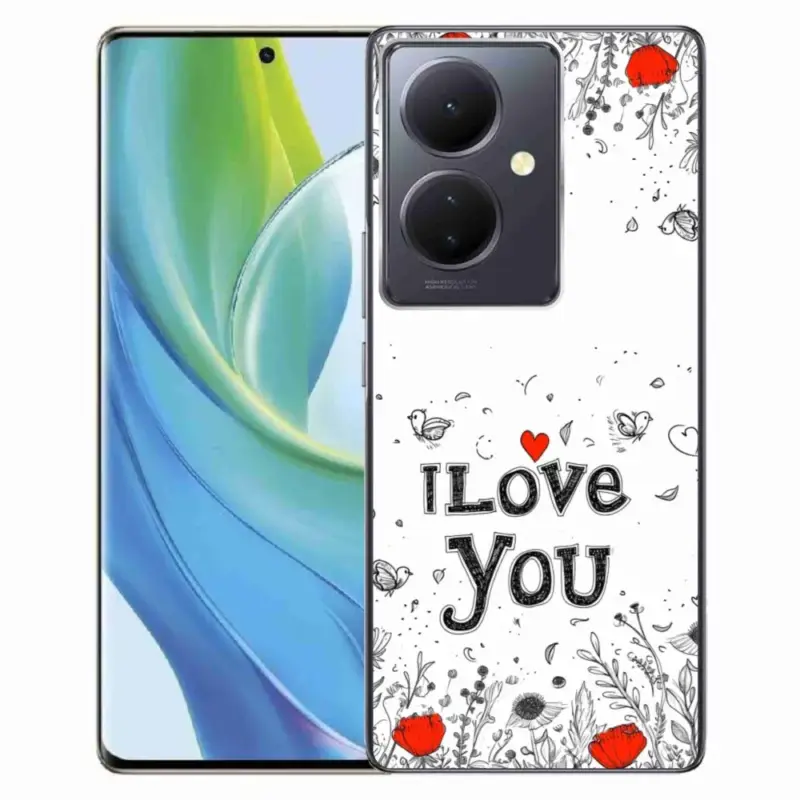 Top Prodej Gelový kryt mmCase na Vivo V29 Lite 5G - I love you bílé pozadí