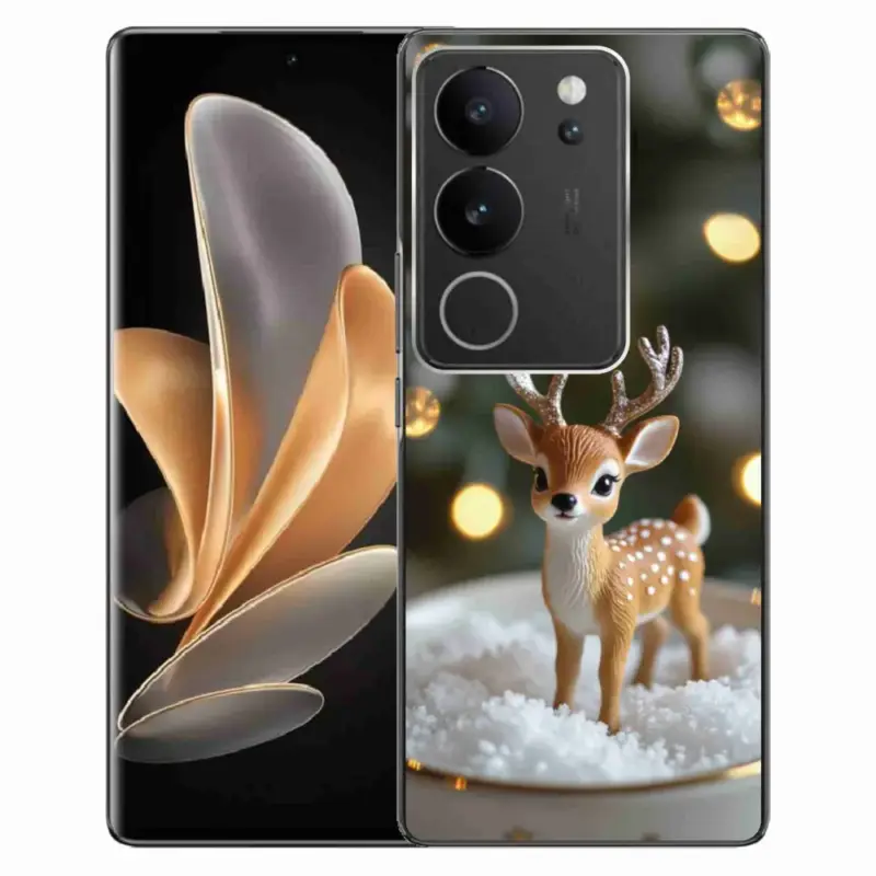 Gelový kryt mmCase na Vivo V29 5G - roztomilý vánoční jelen Tovární Cena