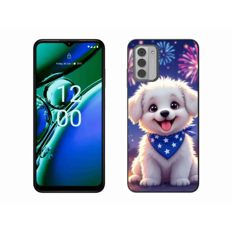 Gelový kryt mmCase na Nokia G42 - slavnostní štěně Novinka