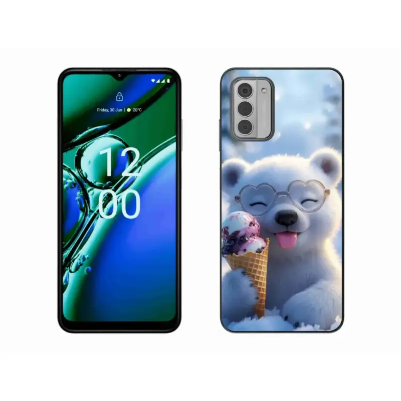Zlevněný Gelový kryt mmCase na Nokia G42 - medvídek se zmrzlinou