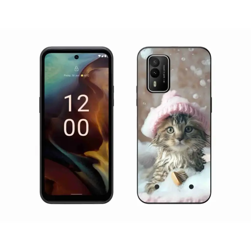 Must-Have Gelový kryt mmCase na Nokia XR21 - kotě a koupel