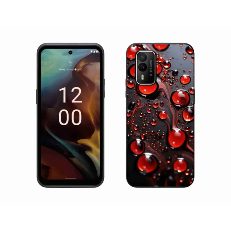 Gelový kryt mmCase na Nokia XR21 - červené kapky 2 Poslední Šance
