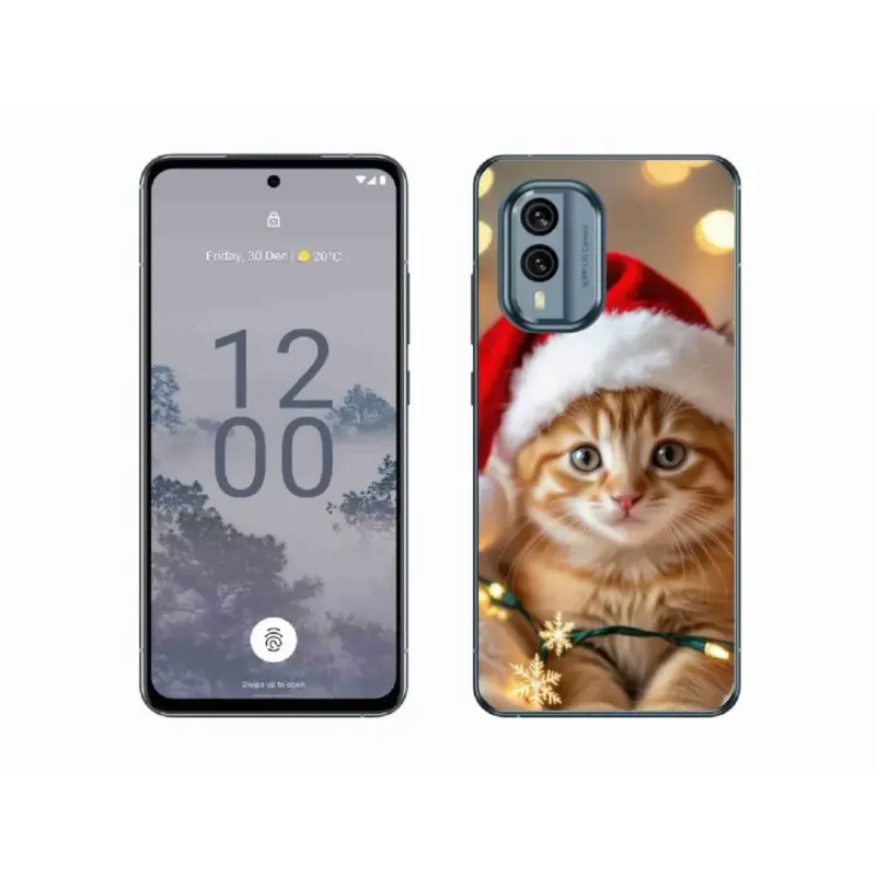Hit Sezóny Gelový kryt mmCase na Nokia X30 5G - vánoční kotě